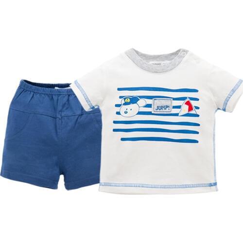Kavkas Baby Boys Girls Clothes Set 2pcs/set Cotton Summer Boy Clothes Newborn Short Sleeve Cartoon Printing Top+Pants Clothing