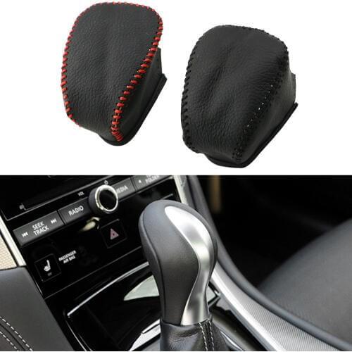 KIQI Leather Car Gear Head Shift Knob Cover Case for Infiniti QX50 QX70 QX80 EX FX35 37 G37 AT Gear Shift Collars Accessories