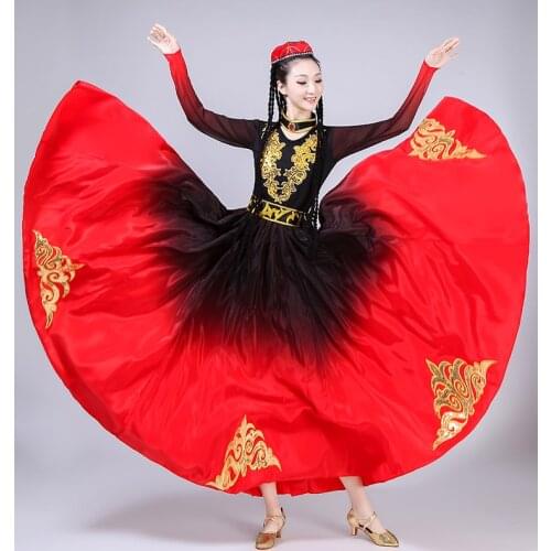 Lady Spain Dancing Dress New Dance Performance Dress Female Ethnic Minority Stage Performance Decoration Skirt D0727