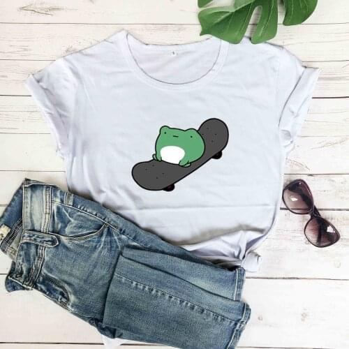 Cute Graphic Tee Women Tshirt Green Aestheticpure cotton T Shirt Harajuku Casual Summer Tops kawaii youngs hipster vintage tops
