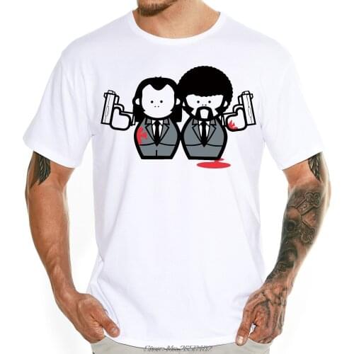 Funny Cartoon Pulp Fiction T-shirts Mens Summer Tops Tees Male T Shirt O-neck Short Sleeve Fashion Tshirts Harajuku Streetwear