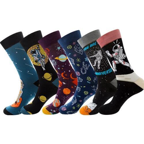 Men socks cotton funny socks for man women novelty casual dressing color happy crew socks for happy wedding accessories gift