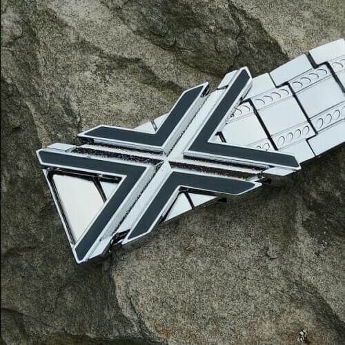 Mens Metal Stainless steel Belt Punk style X buckle self-defense waistband Dragon Letter Personalized special outdoor belt