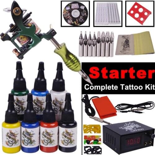 Tattoo kit complete tattoo tool equipment Body Art high quality tattooink 7colors YLT-99