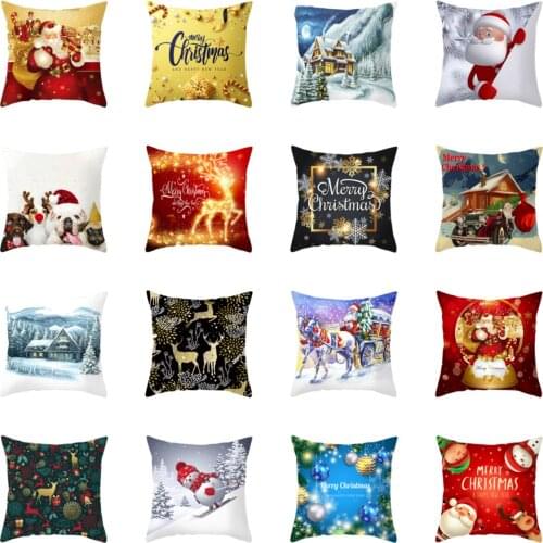 Merry Christmas Cushion Cover Pillowcase 2021 Christmas Decorations For Home Xmas Noel Ornament Happy New Year 2022