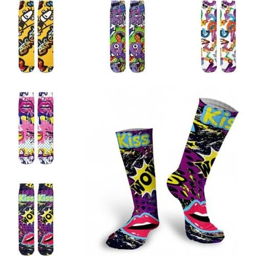 Street Skateboarding Compressed 3D Printed Socks For Men Women Casual Trendy Punk Cotton Socks Soccer Socks Unisex Sports Socks