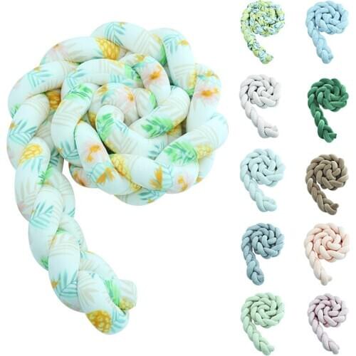 New Arrival 2M Baby Bumper Newborn Bed Braid Knot Pillow Cushion Bumper for Infant Bebe Crib Protector Kid Cot Bumper Room Decor