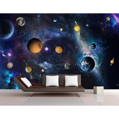 Custom wallpaper hand-painted planet starry sky mural home decoration living room bedroom background wall photo 3d wallpaper