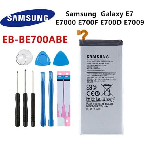SAMSUNG Orginal EB-BE700ABE Replacement 2950mAh Battery For Samsung Galaxy E7 SM-E7000 SM-E700F/D E700D E7009 Batteries+Tools