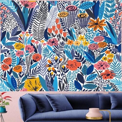 Pastoralism blue Flower tapestry wall hanging Childrens room wall hanging kids room tapestry Wall Tapestry Hanging Home Decor