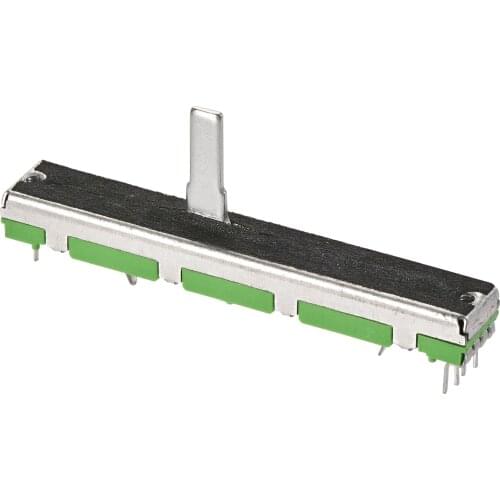 Uxcell Fader Variable Resistors Mixer 60mm Straight Slide Potentiometer B10K Ohm Dual Channel 5 Pcs