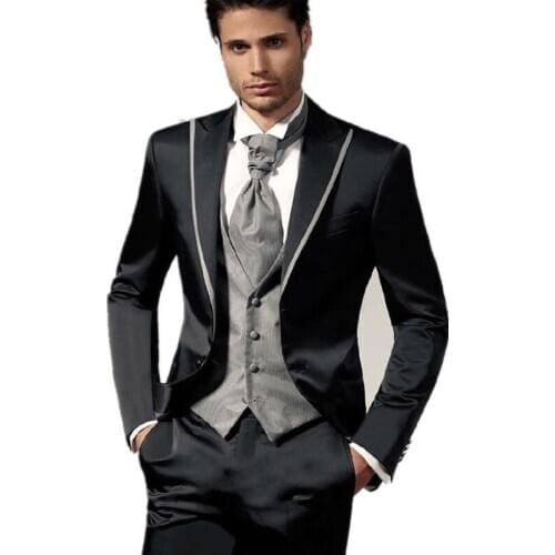 Jacket Pants Vest Designs Men Suit Prom Groom Wedding Tuxedos Slim Fit 3 Piece Best Man Suit Custom Made terno masculino