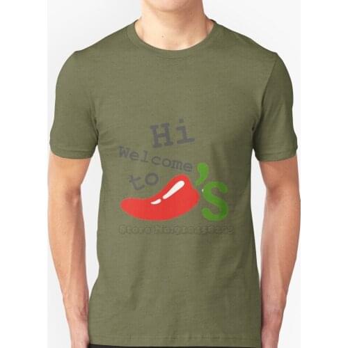 Hi Welcome To Chili’S New Hip Hop T-Shirt 100% Cotton Tshirts T Shirts Men Tee Tops Chili Chili S Hi Welcome To Chili S Tv Vine