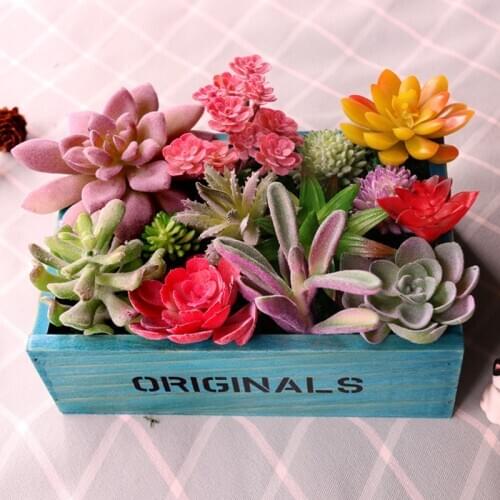 Various Artificial Cactus Succulent Fake Green PU Desert Plants Mini Red Faux Small Succulents Flower Arrangement Garden Decor