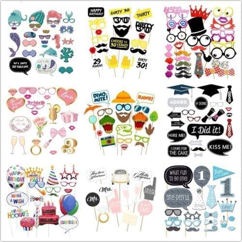 Photo Booth Props Party Glasses Hat Mustache Babyshower Photo Booth Wedding Decorations Photo Props Graduation Party Decoration