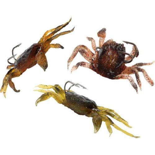 Elenxs Silica Gel 3D Crad Simulation Soft Bait Hook Lure Colorful Angling Tackle Sea Fishing Acessories