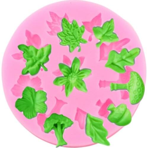 Flower Leaves Silicone Molds DIY Cupcake Topper Fondant Moulds Candy Chocolate Gumpaste Mold Cake Decorating Tools Clay Moulds