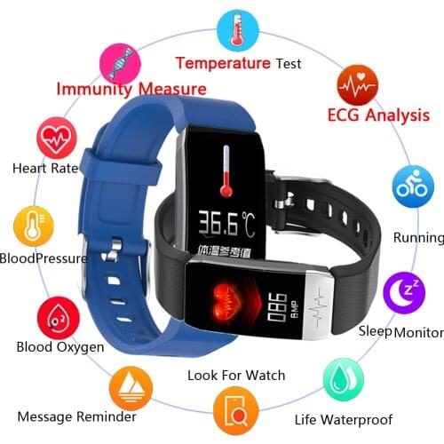 Smart Watch Mens Womens Body Temperature Smartwatches For Xiaomi Apple Android ECG Sport Fitness Tracker Connected Bluetooth
