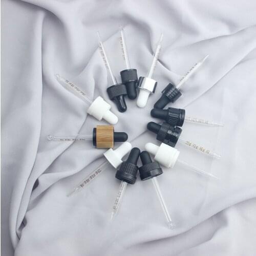 Wholesale 18/410 black tamper evident glass dropper caps for essential oil bottles 100ml 50ml 30ml 20ml 15ml 10ml 5ml 1 oz