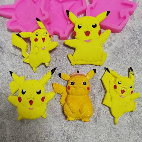TAKARA TOMY POKEMON Pikachu Theme Baby Birthday Cake Decoration Silicone Mold Plug-in Mold