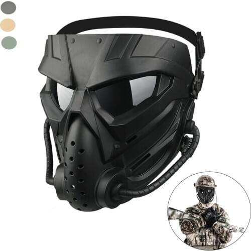 Airsoft Tactical Mask Defensive PC Lens Skull Paintball CS Shooting Mask Outdoor Hunting Cycling Full Face Protective Masks