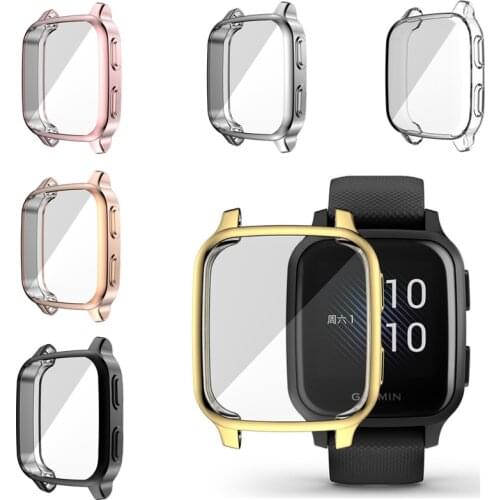 TPU Soft LCD Screen Glass Protector Case Smartwatch Shell Edge Frame For Garmin Venu SQ Watch Protective Bumper Cover Protection