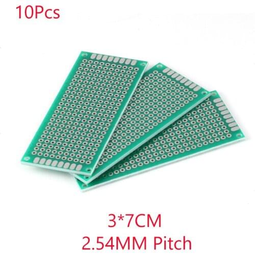 10pcs/lot Double-sided tinplate 2.54MM spacing 3*7CM universal board hole board glass fiber green oil tin plating