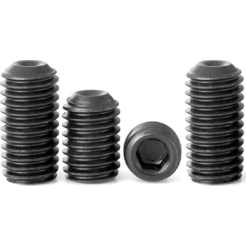 100pcs/lot M1.6 M2 M2.5 M3 M4 DIN916 GB80 12.9 Grade Machine Meter Headless Hexagon Socket Concave End Set Screw