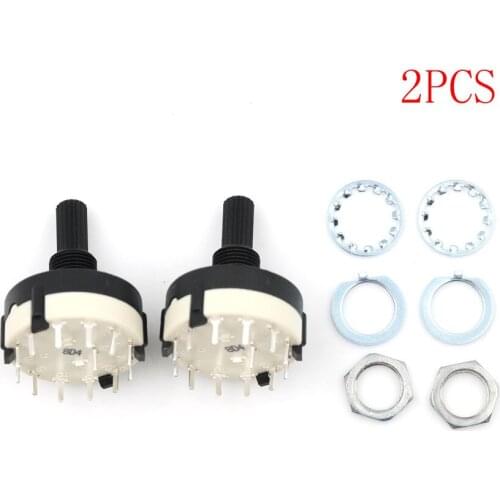 2pcs 12 Selectable Band Rotary Channel Selector RS26 1 Pole Position Switch Single Deck Rotary Switch Band Selector