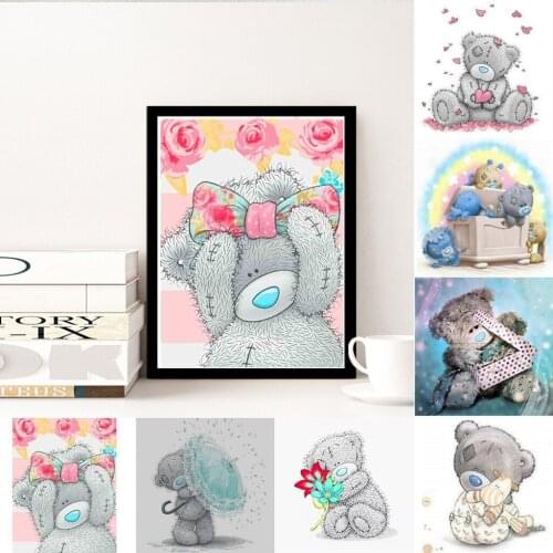 2x DIY 10'x10' Bear 5D Diamond Painting Embroidery Cross Stitch for Kids