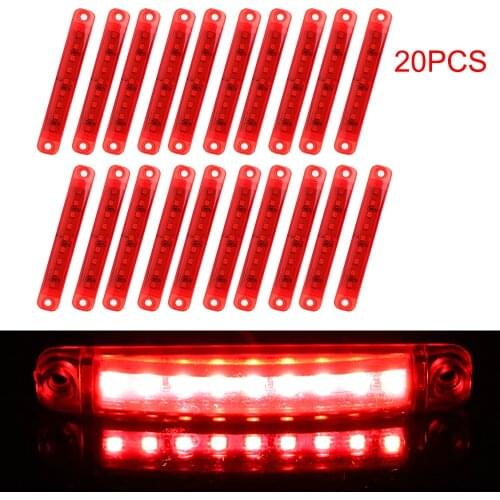 Side Marker Lights Tail indicators 20Pcs/set For Bus Truck Trailer 9 LED 12-24V Lamps Parking Lights Red/White/Blue/Yellow