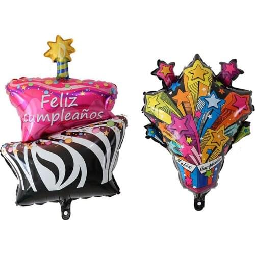 50pc 55*95cm Spanish Birthday Cake Foil Helium Balloons Kids Birthday Party Decorations Baby Showers Globos Inflatable Air Balls