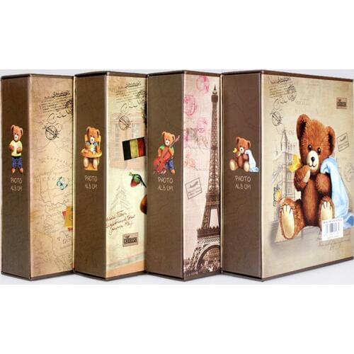 100 Sheets Bear Gift Photo Album Scrapbook Interleaf Type Classical 6 Inch Family Paper Cartoon Photo Album Free Shipping