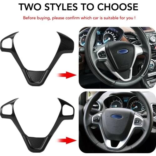Car-styling Refit Accessories Steering Wheel Covers Trim Sticker For Ford New Fiesta MK7 Ecosport Figo B-MAX KA