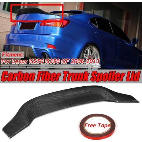 DuckBill HighKick Real Carbon Fiber Car Rear Trunk Boot Lip Spoiler Wing Lid For Lexus IS250 IS350 ISF 2006-2013 Rear Wing
