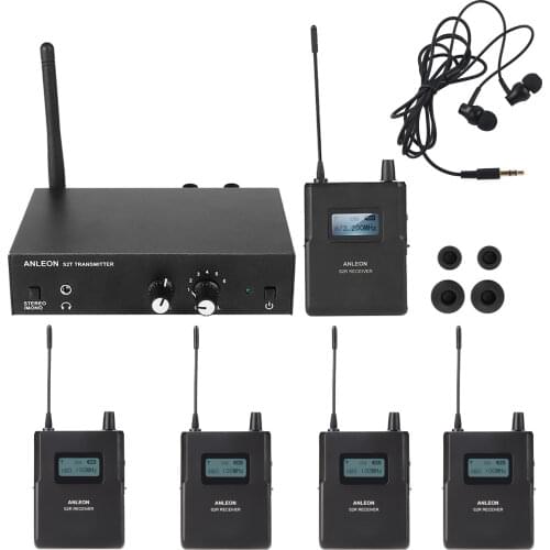 For ANLEON S2 UHF Stereo Wireless Monitor System 670-680MHZ 4 Frequencies Professional Digital Stage In-Ear Monitor System Kit