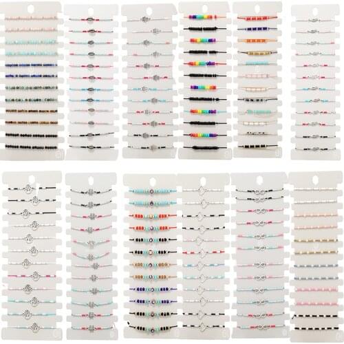 12 pcs Handmade Colorful Seed Beads Women Bracelets Friendship Jewelry Fashion Simple Bracelets Friendship Bracelet Beach Gift