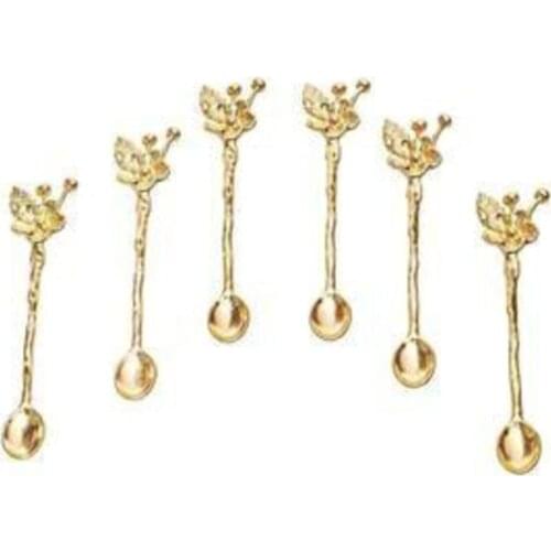 Gold Flower Tea Spoon 6'lı