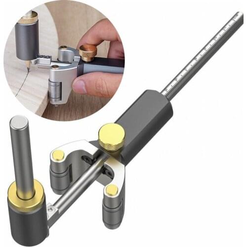 Woodworking Marking Gauge Straight Arc Dual-purpose Scriber Ruler Drawing Tool Stainless Steel Fine-tuning Parallel Drawing Line