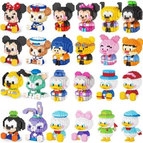 Disney Mickey Mouse Blocks Brick toys building Mini Blocks Cartoon Characters Teaching Units Childrens Toy Compatible