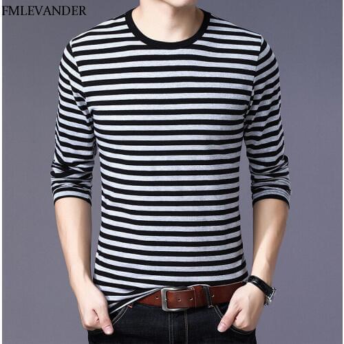 FMLEVANDER Mens Striped T-shirts