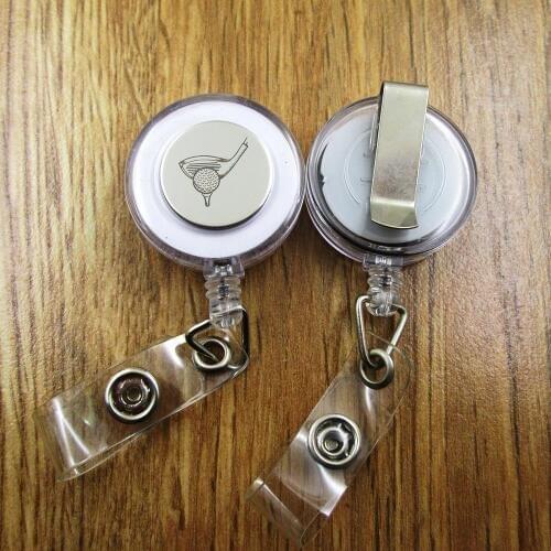 Golf ID Badge Reel gift for him/her friend family retractable recoil id badge holder work fun