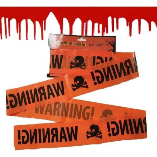 Halloween Decoration 580x8.5cm Halloween Warning Tape Signs Halloween Props Window Prop Party Danger Warning line Witch Balloons