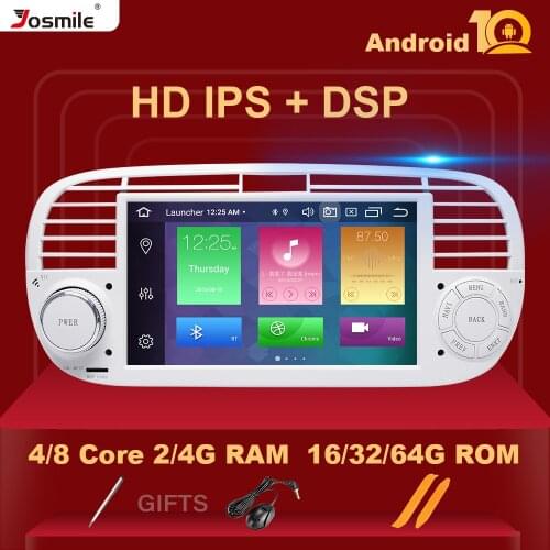 IPS DSP 4GB 64GB 1 Din Android 10 .0 Car DVD Player For FIAT 500 Radio Multimedia GPS Navigation Stereo Audio Head unit 8 Core