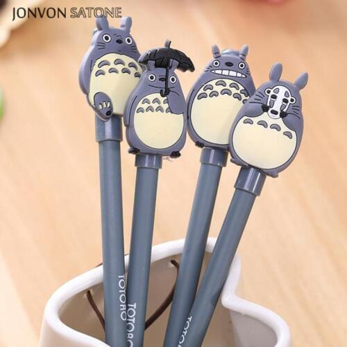 Jonvon Satone 5pcs/lot Cartoon Totoro Pen Cute Stationery Gel Pen Black Ink Signature Pens Kawaii School Supplies Cute Pen