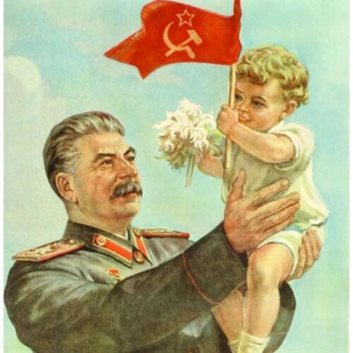 TOP art oil painting --Russia STALIN with baby --SOVIET LEADER JOSEPH STALIN art painting -100% hand painted # 24"