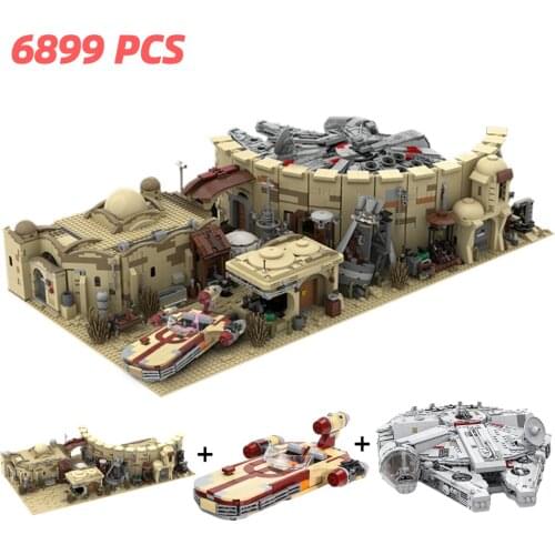 MOC Star of Space Actions Desert Town Movie Series City Street Scene Building Blocks 6899 PCS Modular Construction Model Toys