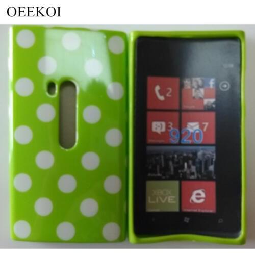 OEEKOI Colorful Candy TPU Polka Dots Soft Case for Nokia Lumia 920 Cellphone Bags Free