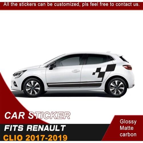 Car Stickers 2 Pcs Racing Marking Side Body Stripe Waistline Styling Graphic Vinyl Car Accessories Decals Fit For Renault Campus