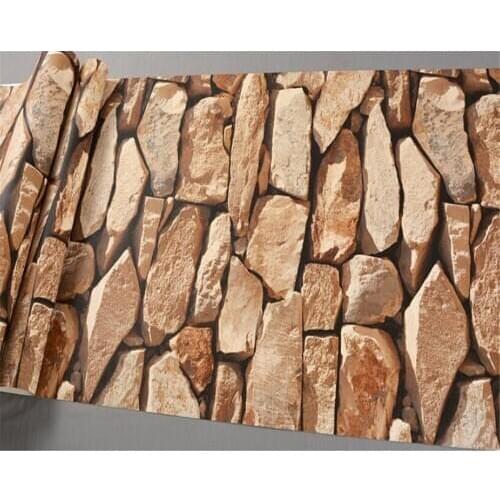 Beibehang wallpaper for kids room Vintage personality stone brick wallpaper living room bar cafe wallpaper papier peint mural 3d